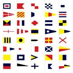 65 Signal Flag Set - Size 8 Finished W/ Line Snap And Ring