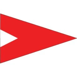 Size 3-1/2 Station Signal Pennant With Line Snap And Ring